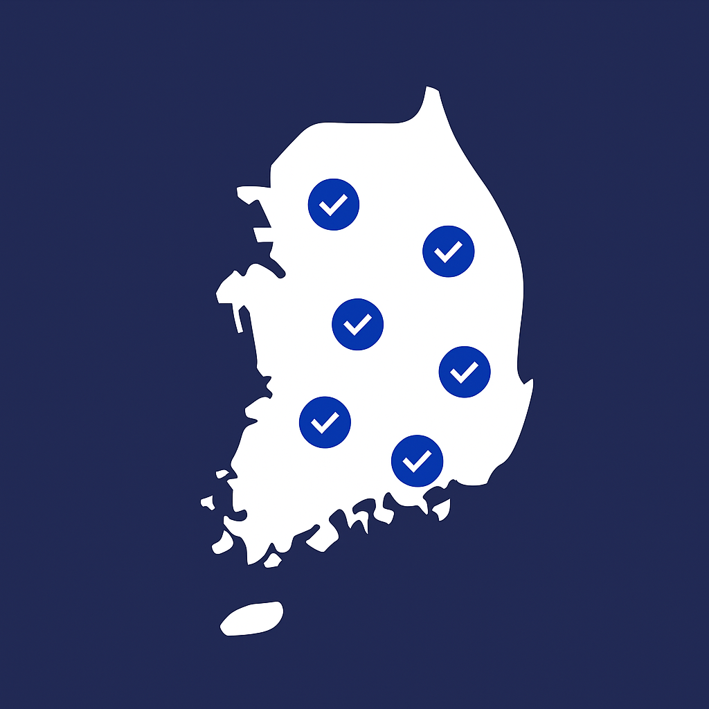 한국 지점 지도